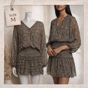 *Ulla Johnson Silk Chiffon Long Sleeve Mini Dress – Size M